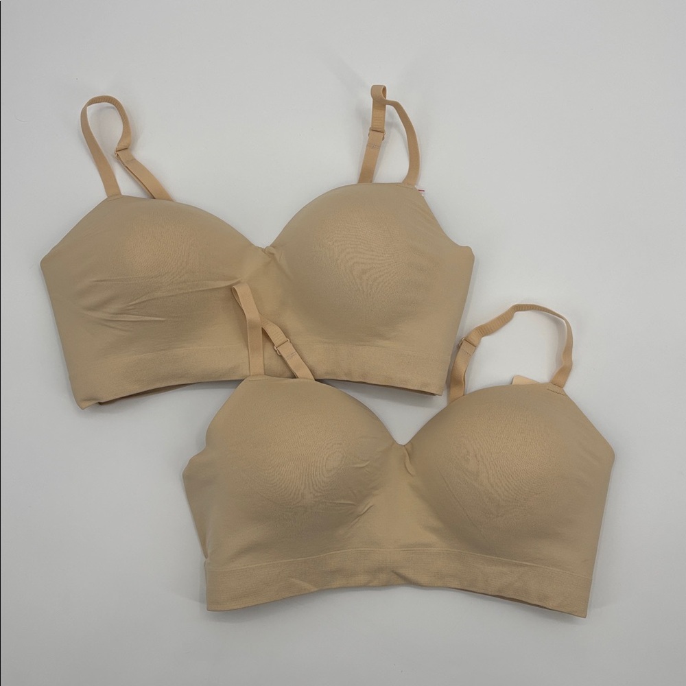 Truekind Supportive Comfort Wireless Shaping‎ Bra 2 pack in chai size L NWT